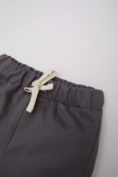 Erkak chaqaloq beli paçası lastikli cho'ntakli gabardin shim kulrang - DEFACTO (1)
