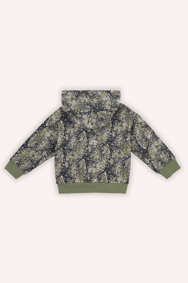 Erkak chaqaloq bosma fermuarli bej svitshot - 2