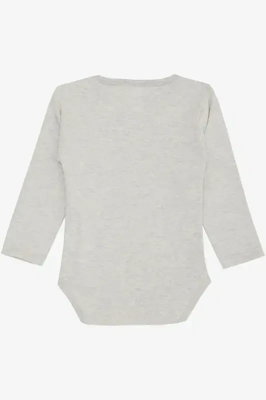 Erkak chaqaloq chertma zıbın body hayvonot bog'i do'st hayvonlar bosmali 9 Oy-3 Yosh, Bej Melan-Bej Melanj - 2