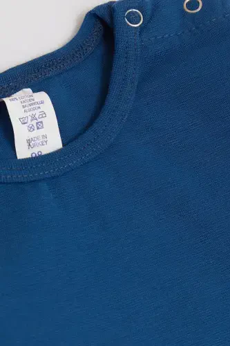 Erkak chaqaloq chitirli zıbın body basic 9 oy-3 yosh, to'q ko'k-to'q ko'k - 5