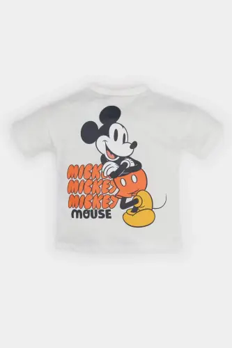 Erkak chaqaloq Disney Mickey & Minnie qisqa yengli futbolka E7175A525SM-Ekru - 3