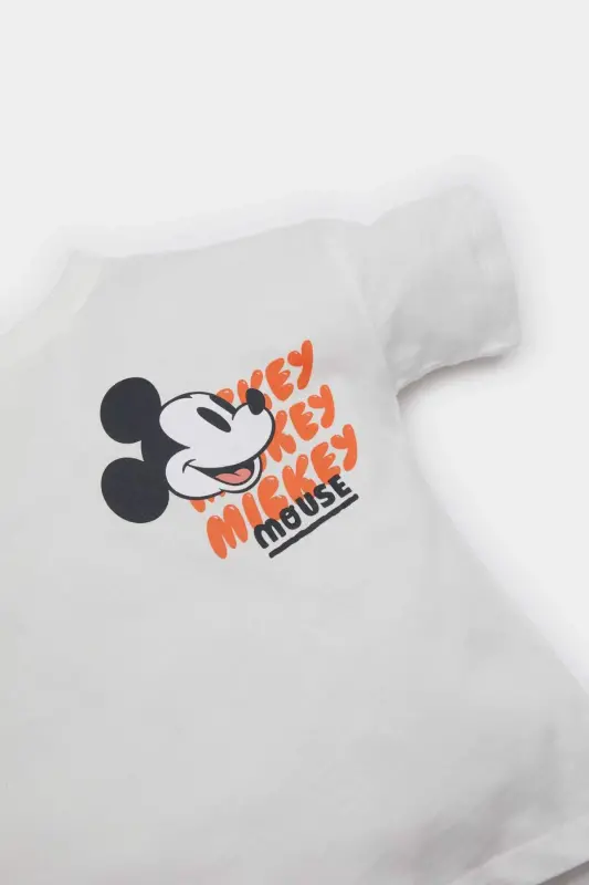 Erkak chaqaloq Disney Mickey & Minnie qisqa yengli futbolka E7175A525SM-Ekru - 2