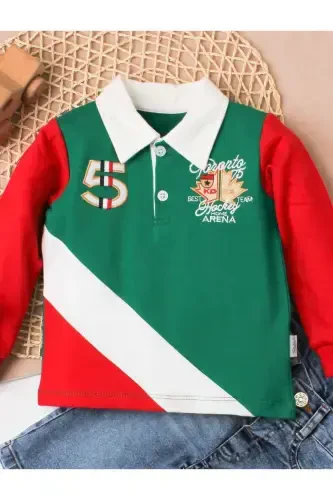 Erkak chaqaloq paxtali polo kostyum shim tepa ikki qismli kostyum to'y tug'ilgan kun nishon nikoh bayram-Yashil - CHICSY BABY (1)