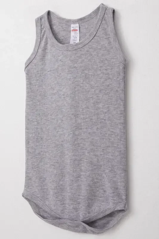 Erkak chaqaloq tugmachali atlet zıbin body jakarli 9 oy - 3 yosh, kulrang melanj - 3