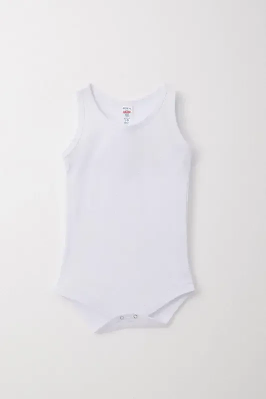 Erkak chaqaloq tugmachali atlet zıbın body jakarli yurak naqshli 9 oy - 3 yosh, oq - BREEZE