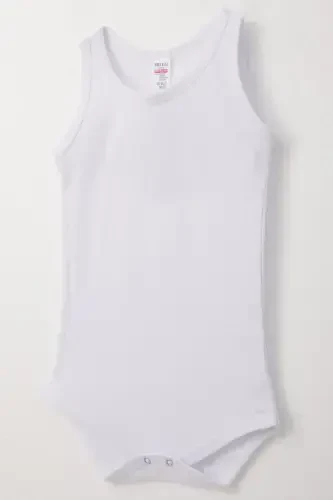 Erkak chaqaloq tugmachali atlet zıbın body jakarli yurak naqshli 9 oy - 3 yosh, oq - 3