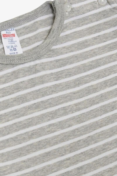 Erkak chaqaloq uzun qisma futbolka patli chiziqli 9 oy-3 - 3