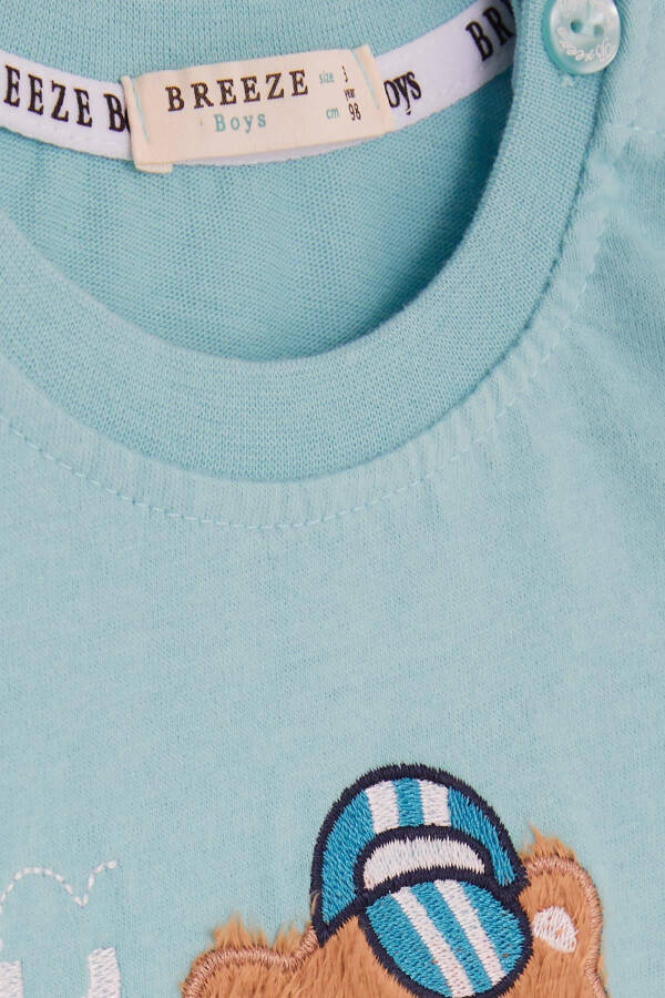 Erkak chaqaloq uzun qisma ko'ylak ayiqcha bosma yozuvi - 4