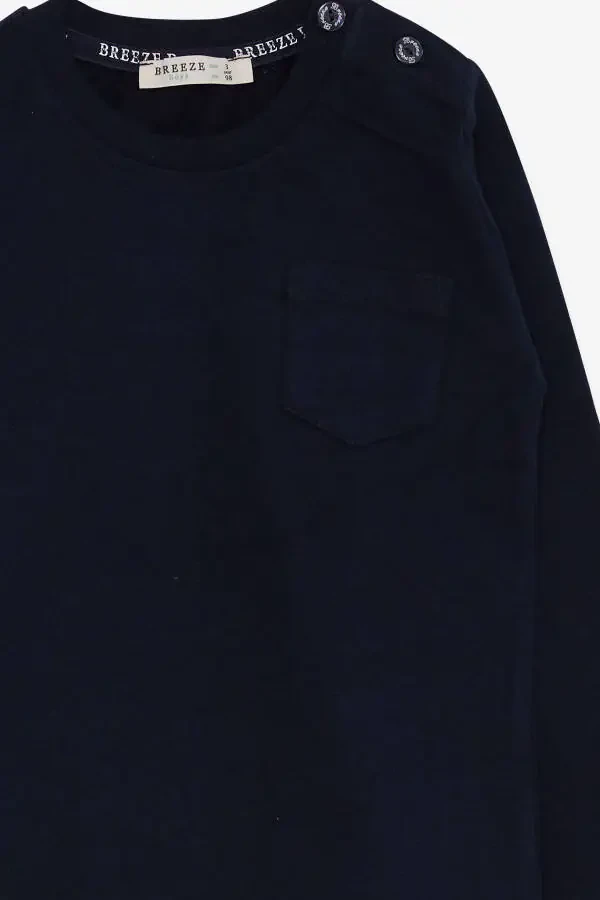 Erkak chaqaloq uzun yengli futbolka cho'ntakli 9 oy-3 yosh, La - 3