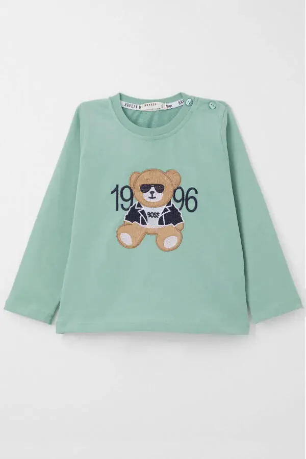 Erkak chaqaloq uzun yengli futbolka Patron ayiq kashtasi - 1