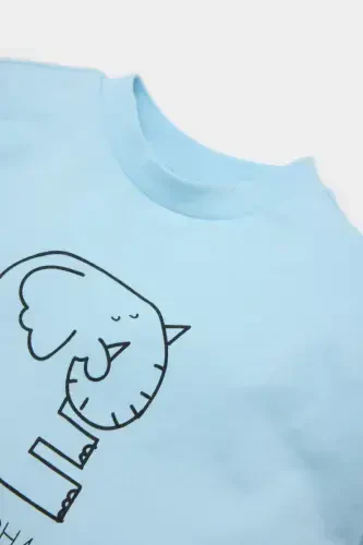 Erkak chaqaloq yangi tug'ilgan velosiped yoqali bosma trikotaj - DEFACTO (1)