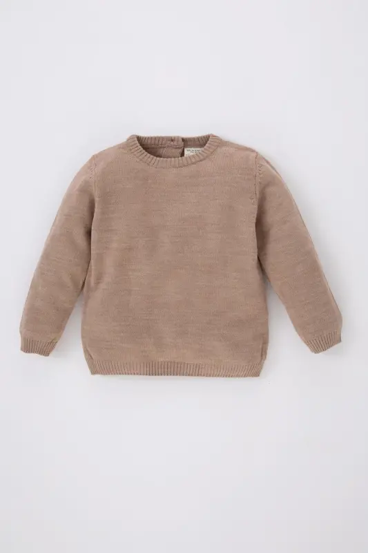 Erkak chaqaloqlar uchun regular fit sviter - Bej-BG187 - 1