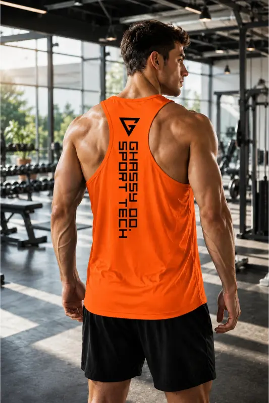 Erkak Dry Fit Y-back Gym Fitness Sportchi Atlet Gym-101-TURUNCU - 1