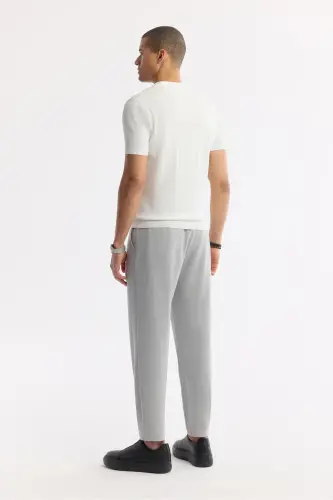 Erkak Ekru Polo Yoqali Rayon Trikotaj Regular Fit T-Shirt A51Y5015-Ekru - 4