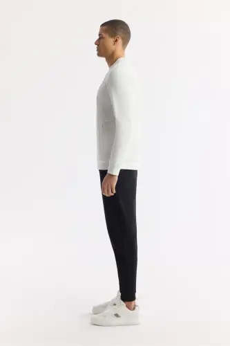 Erkak Ekru Velosiped Yoqali Bosmali Bi Stretch Interl - 3