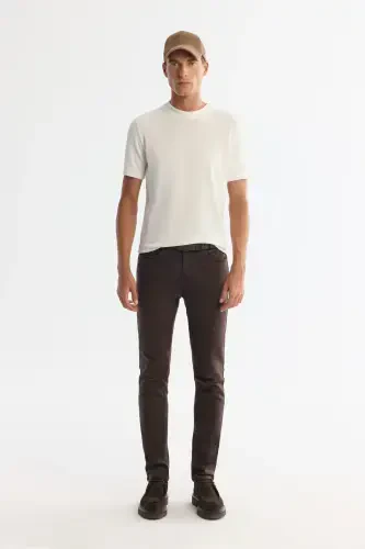 Erkak Ekru yarim balıkçı yoqa qisqa kollu triko T-shirt B005025-Ekru - 4