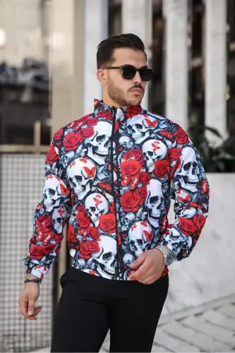 Erkak fermuarli yomg'ir paltosi - qizil - 1