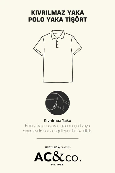 Erkak gul qurisi %100 paxta bukilmaydigan pike polo yoqali slim fit tor kesimli futbolka - 5