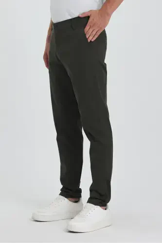 Erkak Haki Gabardin Paxta Slim Fit Elastik Chino Shim-Haki - 2