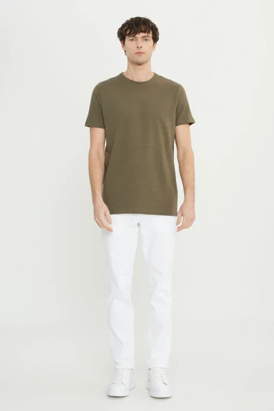 Erkak haki paxta slim fit tor kesimi velosiped yoqasi - ALTINYILDIZ CLASSICS (1)