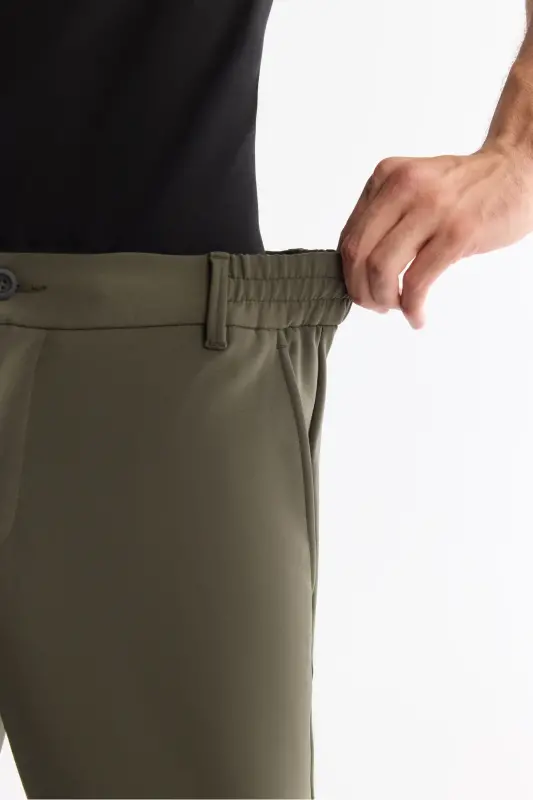 Erkak Haki Slim Fit Ajinlanmaydigan Tez Quriydigan Beli La - 5