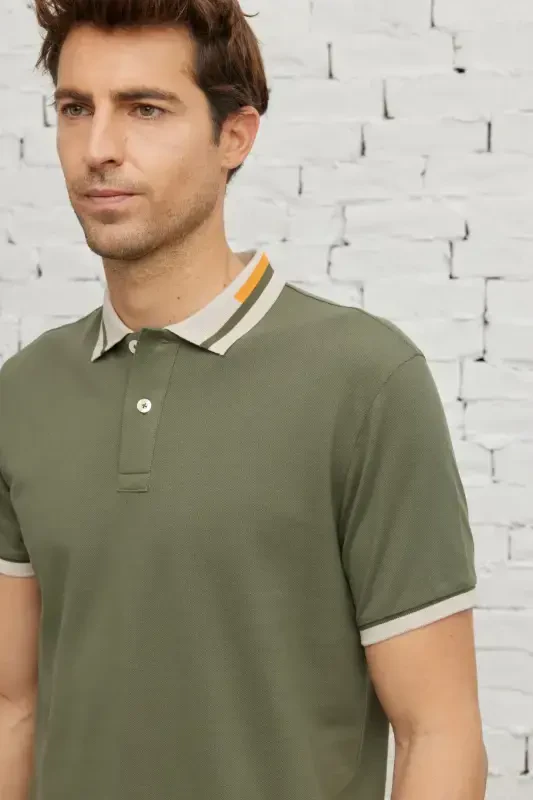 Erkak Haki Slim Fit Tor Qisqartirilgan 100% Paxta Bukilmaydigan - 7