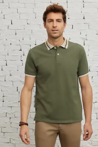 Erkak Haki Slim Fit Tor Qisqartirilgan 100% Paxta Bukilmaydigan - 10