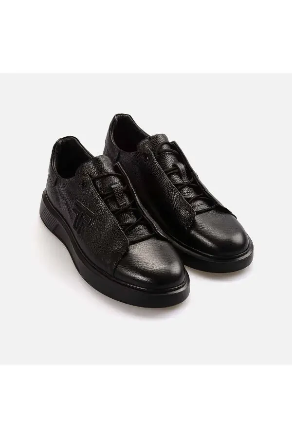 Erkak Haqiqiy Teri Eva Tovan Qora Kundalik Poyabzal- - 3