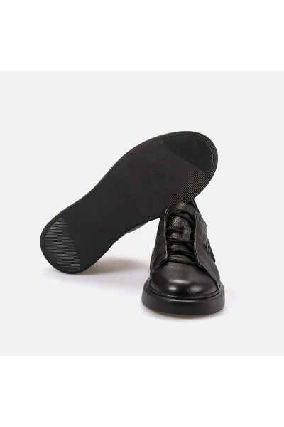 Erkak Haqiqiy Teri Eva Tovan Qora Kundalik Poyabzal- - 5