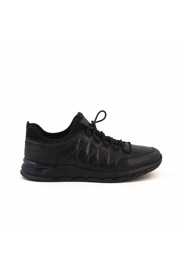 Erkak Haqiqiy Teri Kauçuk Taglik Qora Sport & Sneaker - 1