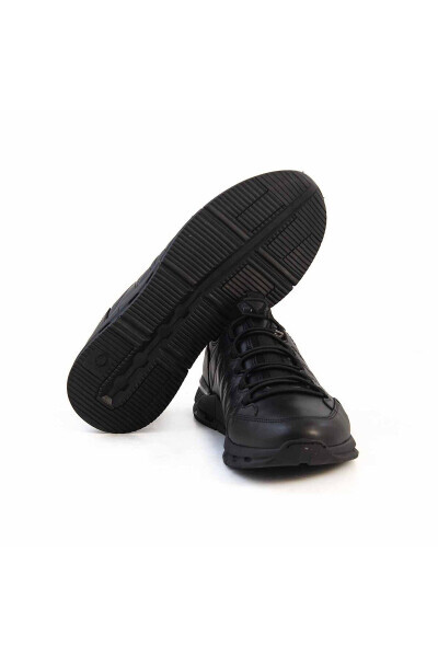 Erkak Haqiqiy Teri Kauçuk Taglik Qora Sport & Sneaker - 5