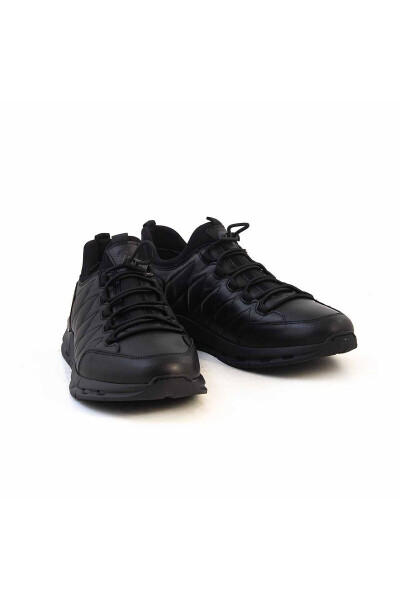Erkak Haqiqiy Teri Kauçuk Taglik Qora Sport & Sneaker - 3