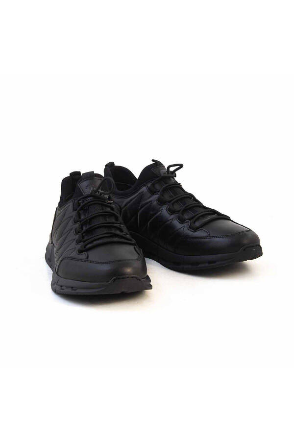 Erkak Haqiqiy Teri Kauçuk Taglik Qora Sport & Sneaker - 3