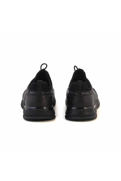 Erkak Haqiqiy Teri Kauçuk Taglik Qora Sport & Sneaker - 4