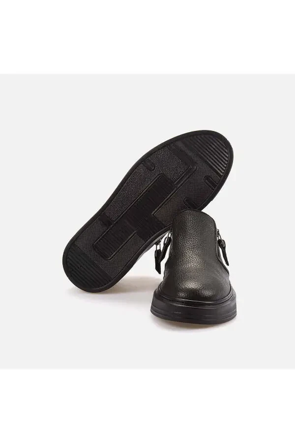 Erkak Haqiqiy Teri Qora Sport & Sneaker Poyabzal-Si - 5