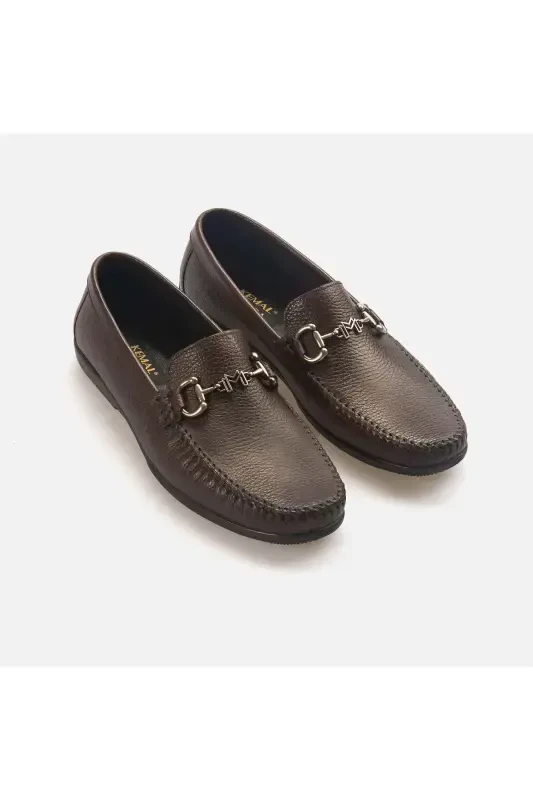 Erkak Haqiqiy Teri Tayyor Taglik Jigarrang Klassik Oyoq - 3