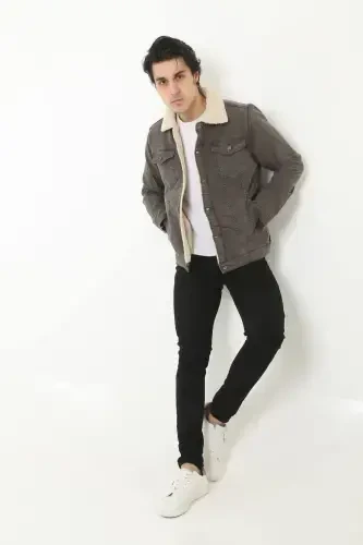 Erkak ichi mo'ynali jinsi kurtka - ANTRASIT - COMSTAR (1)