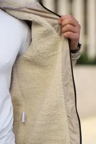 Erkak ichi mo'ynali suvga chidamli kapushonli cho'ntakli yomg'ir paltosi - TOS - COMSTAR (1)