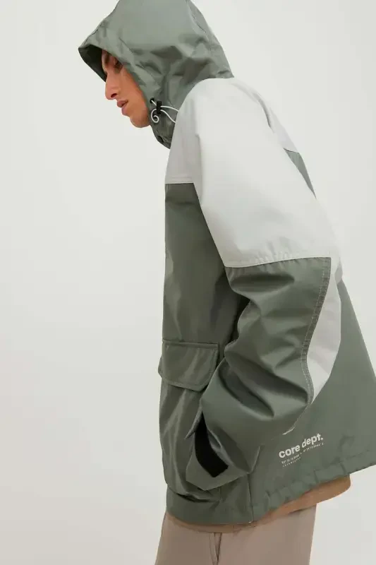 Erkak Jcohıke Suvga Chidamli Kapüşonli Softshell Mavsumiy Kurtka 12253569 Haki-Haki - 4