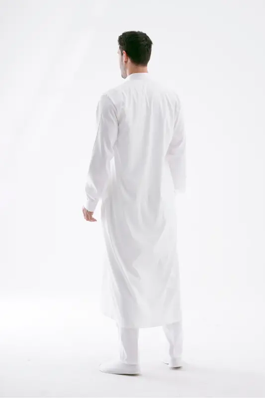 Erkak Jellabiya Fistan Haj va Umra - Oq - 3