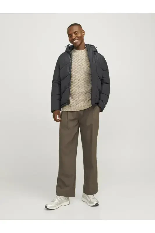 Erkak Jjworld kapüşonli puffer mont 12259850 Asfalt-Asphalt - 2