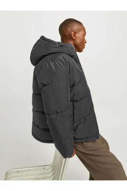 Erkak Jjworld kapüşonli puffer mont 12259850 Asfalt-Asphalt - 6