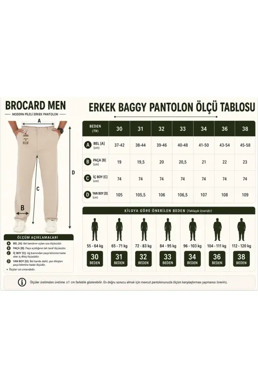 Erkak juft burmali baggy rezinkali bel sifatli qulay mato shim - ANTRASIT - 8