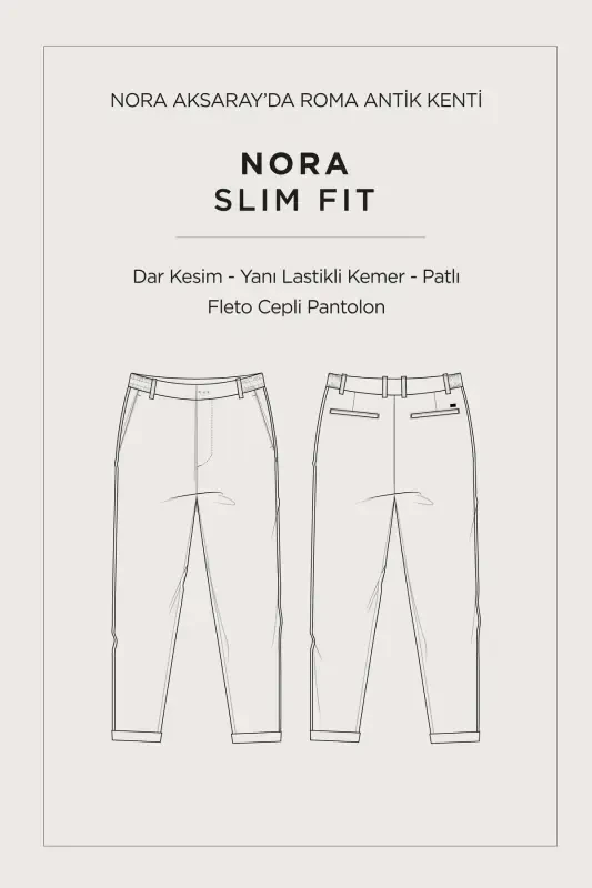 Erkak Kırıq Oq Slim Fit Beli Lastikli Bi Stretc - 8