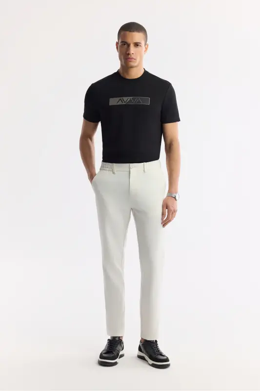 Erkak Kırıq Oq Slim Fit Beli Lastikli Bi Stretc - 9