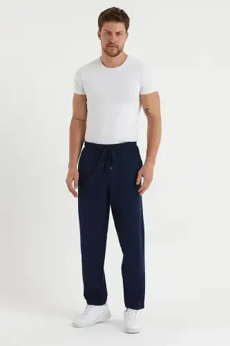 Erkak ko'k asosiy keng jogger shim-KO'K - 3