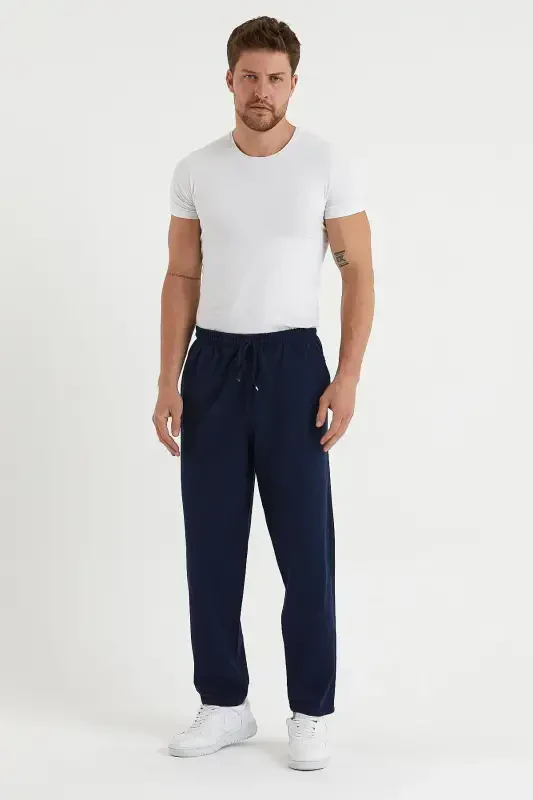 Erkak ko'k asosiy keng jogger shim-KO'K - 3