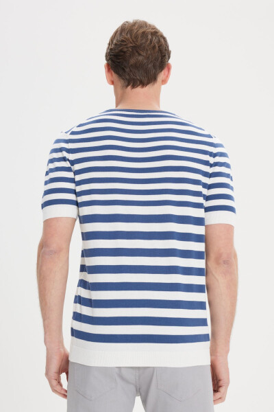 Erkak ko'k-oq slim fit tor kesim 100% paxta - 15