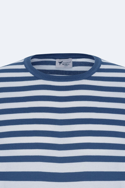 Erkak ko'k-oq slim fit tor kesim 100% paxta - 17