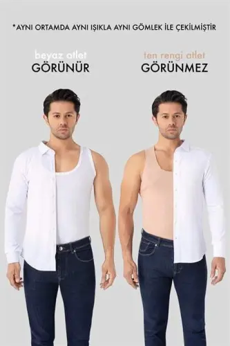 Erkak Ko'rinmas Tana Rangi Mayka %100 Paxta - 1